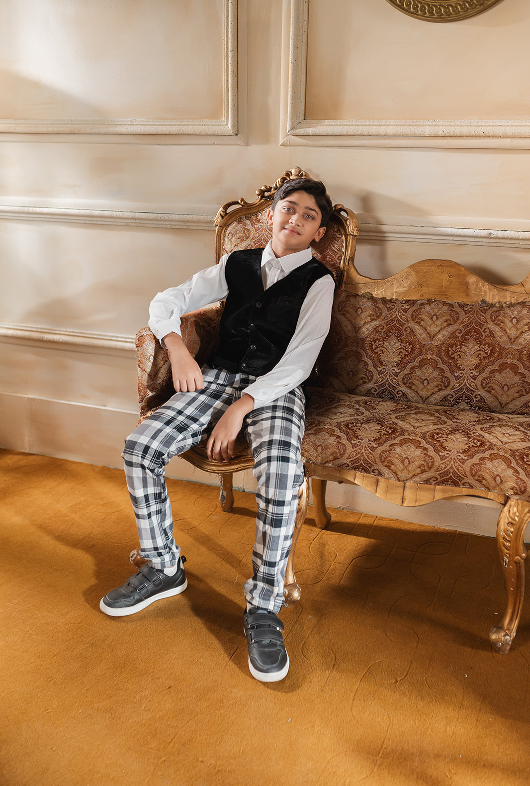 Hummingbirdspk - Black &amp; White Checkered Formal Pants - 1 Piece