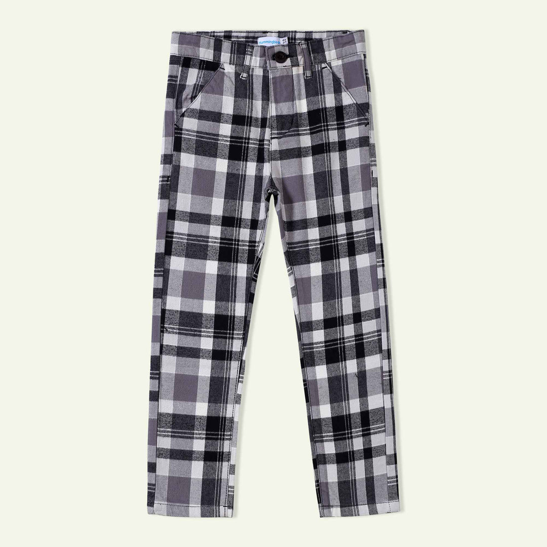 Hummingbirdspk - Black &amp; White Checkered Formal Pants - 1 Piece