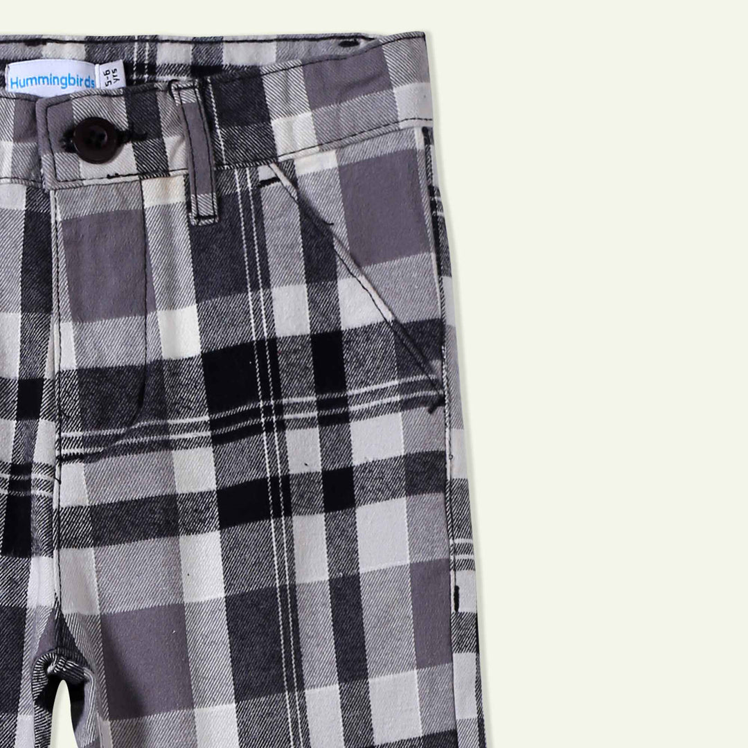 Hummingbirdspk - Black &amp; White Checkered Formal Pants - 1 Piece