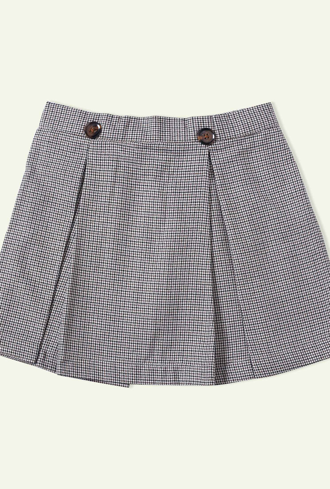 Hummingbirdspk - Checkered Woollen Skirt - 1 Piece