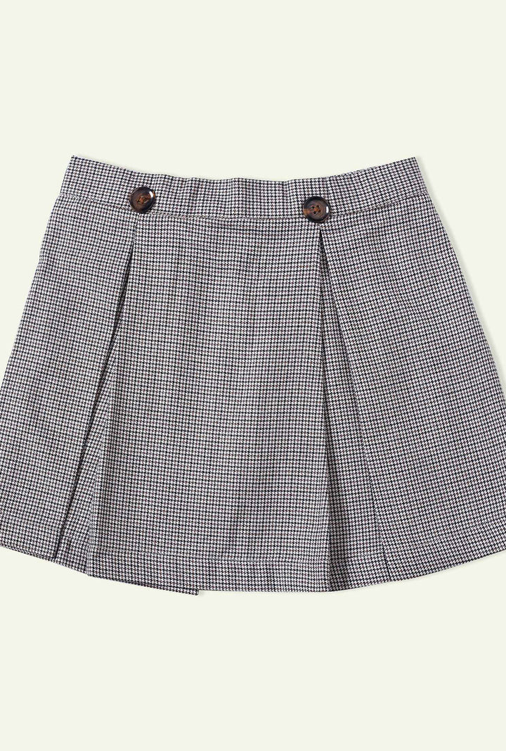 Hummingbirdspk - Checkered Woollen Skirt - 1 Piece