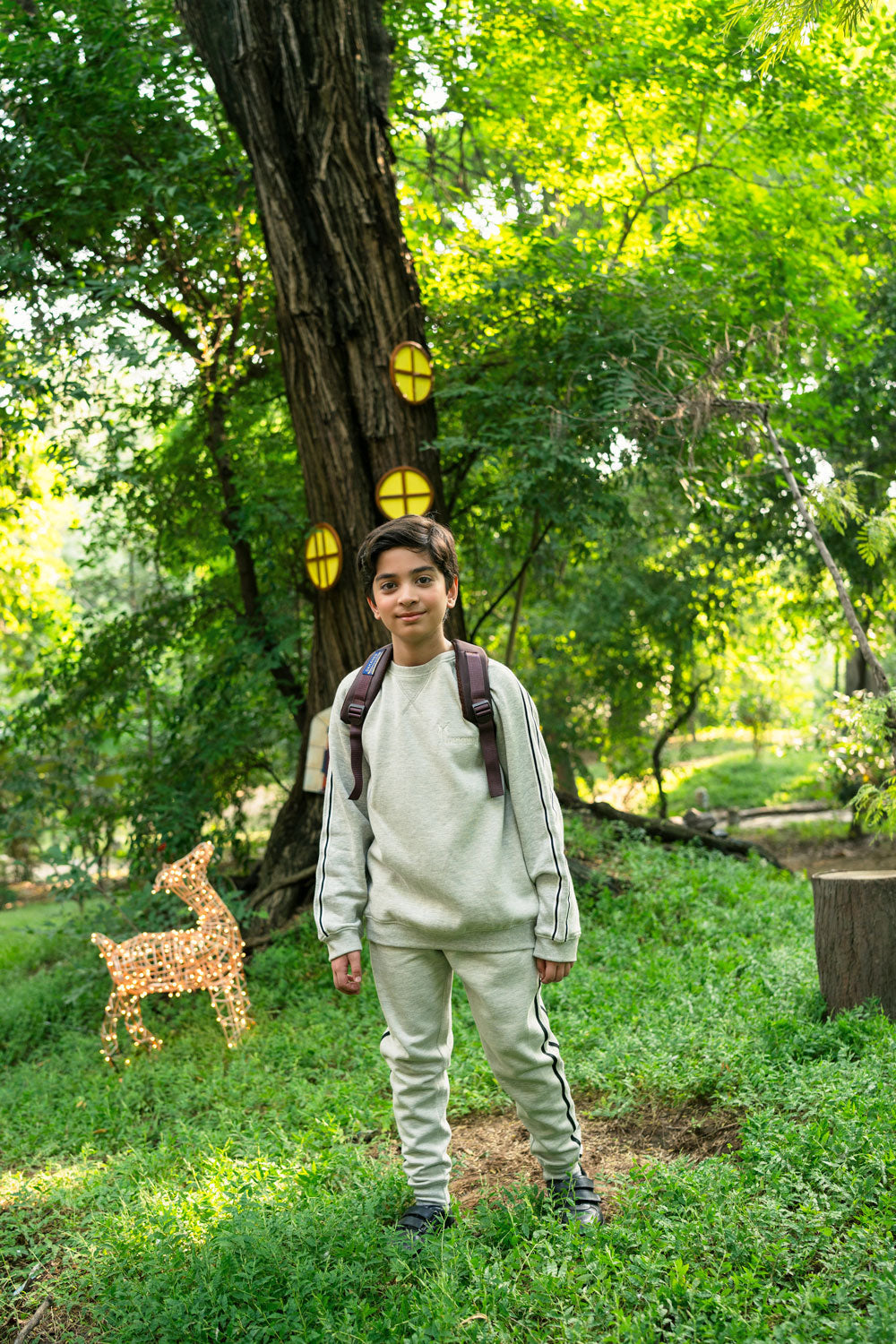 Hummingbirdspk - Heather Grey Sweat Shirt & Pants - Cotton - 2 Piece