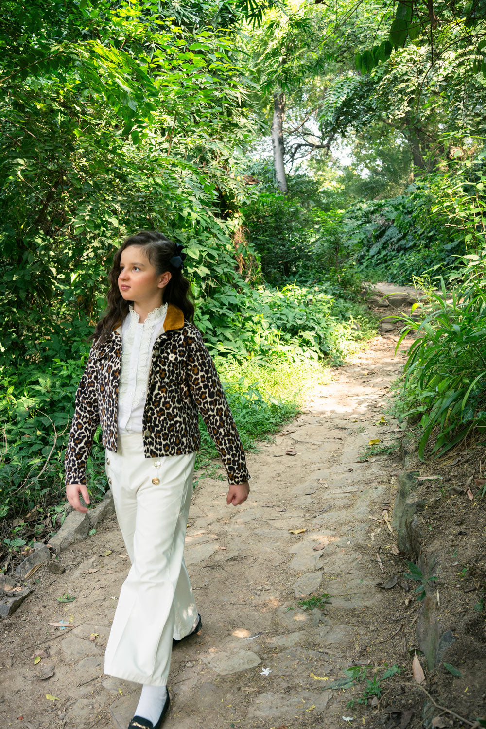 Hummingbirdspk - Leopard Print Jacket  with Fleece Lining - cotton - 1 Piece