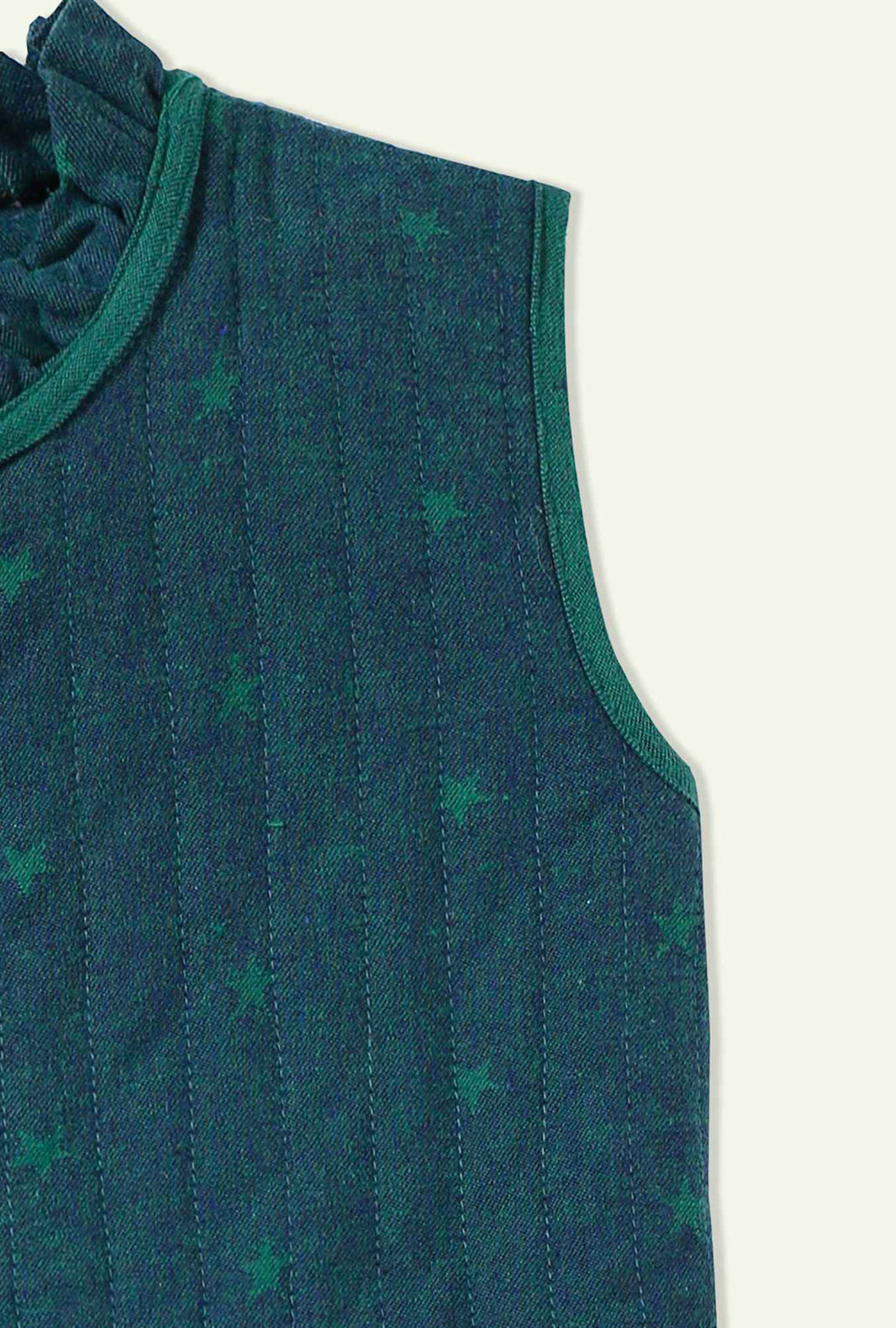 Hummingbirdspk - Star Print Green Quilted Set - 2 Piece
