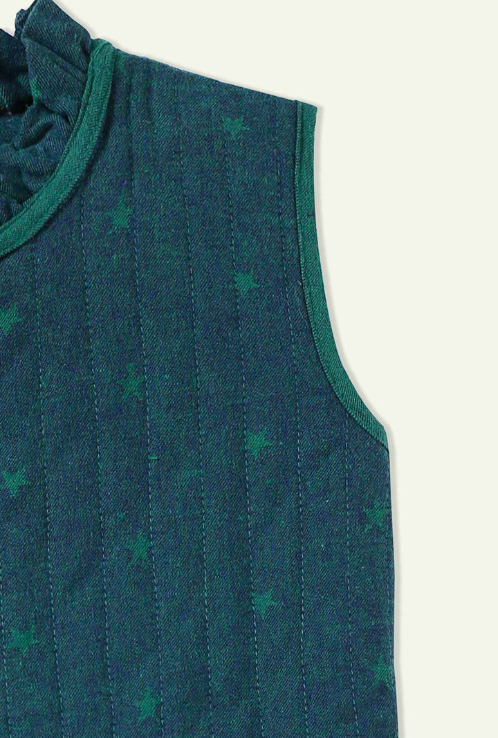 Hummingbirdspk - Star Print Green Quilted Set - 2 Piece