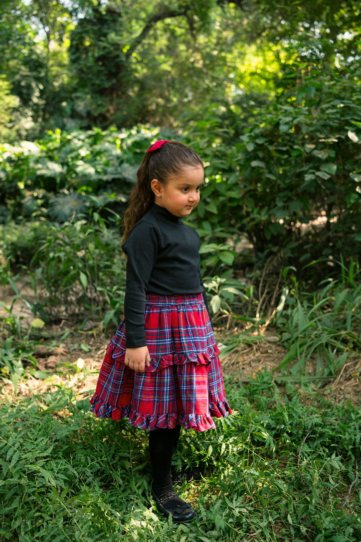 Hummingbirdspk - The Red Riding Tartan Skirt - 1 Piece