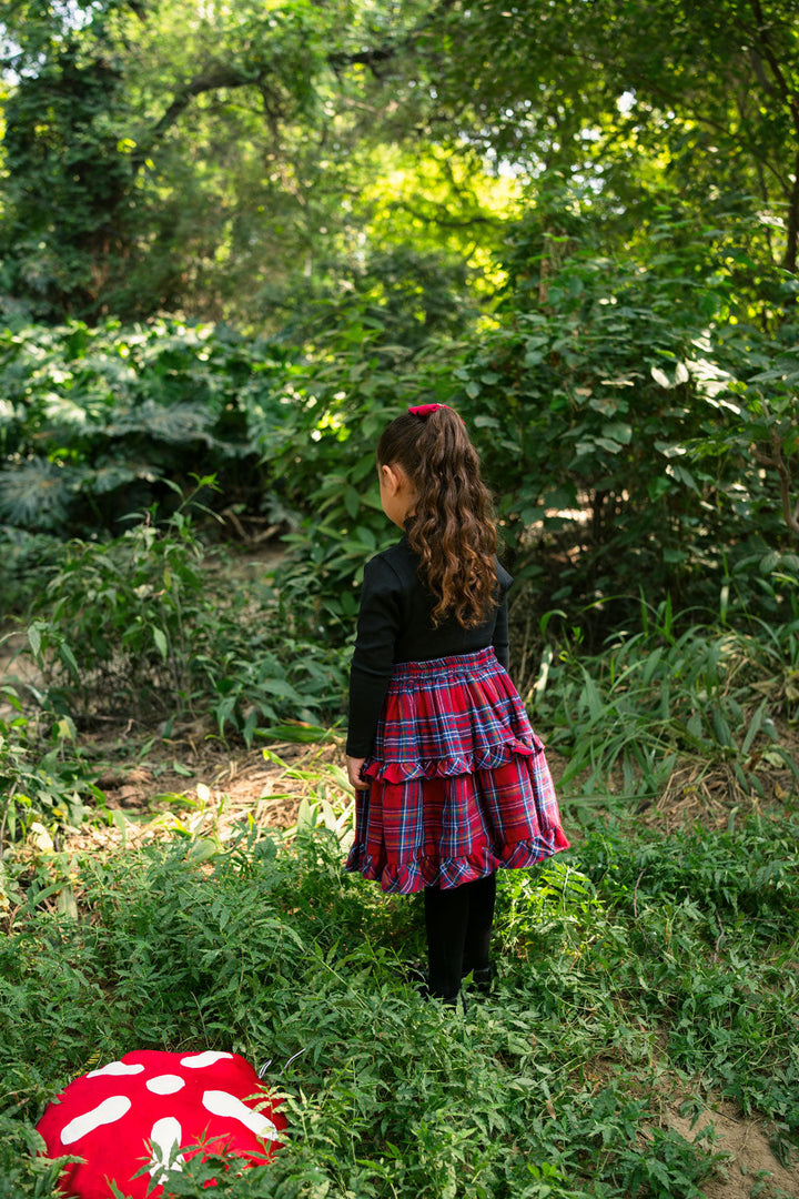 Hummingbirdspk - The Red Riding Tartan Skirt - 1 Piece
