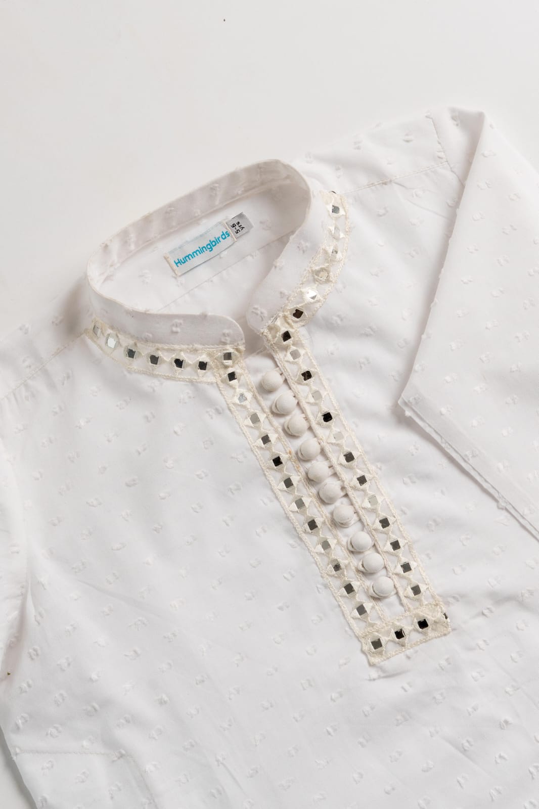 Hummingbirdspk - White - Seesh Mahal Kurta - 1 Piece