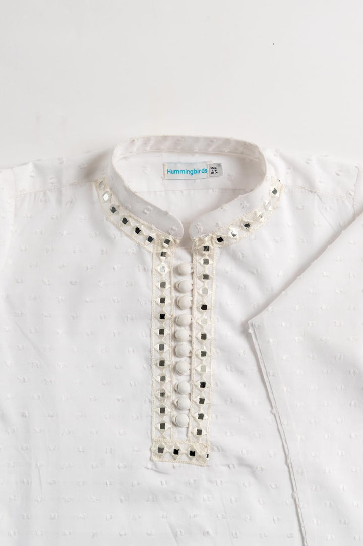 Hummingbirdspk - White - Seesh Mahal Kurta - 1 Piece