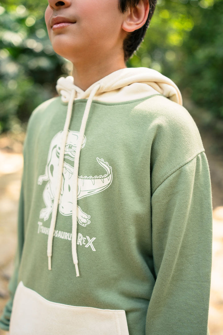 Hummingbirdspk - green cotton Tyrannosaur Rex Sweat Pants &amp; Hoodie - 2 Piece
