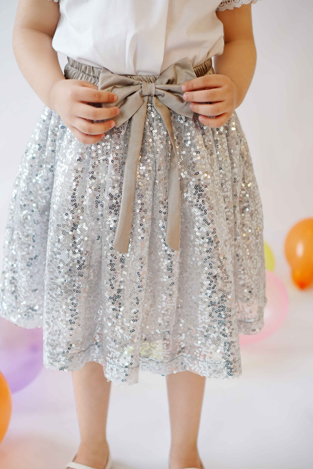 Hummingbirdspk - silver chiffon Starlight Sequin Skirt - 1 Piece