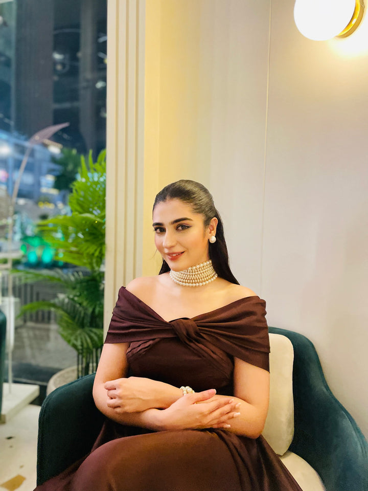 Syah - Off-Shoulder Butterfly Dress - 1 Piece