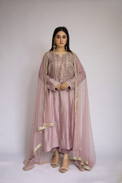 Sadia Aamir - Noori - Lilac Sheesha Silk Shirt and Culottes with Net Dupatta - 3 PIece - Studio by TCS