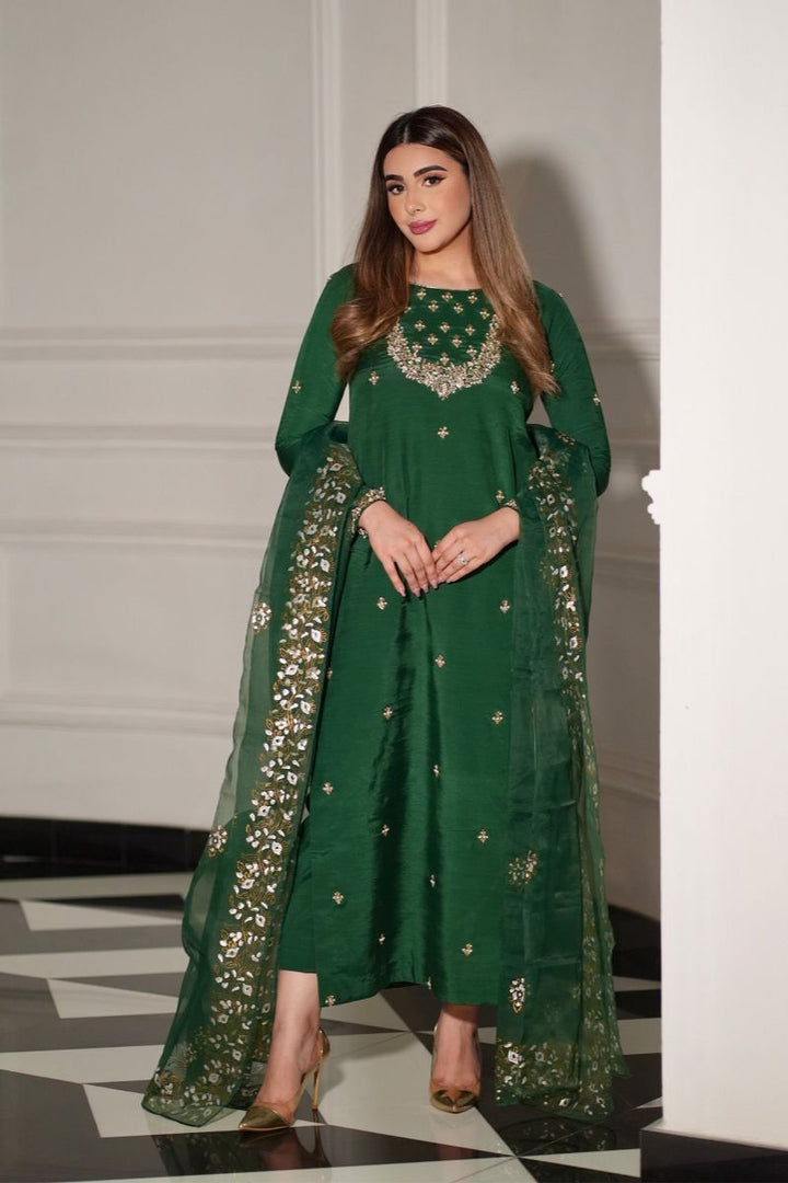 Allure by Ih - Shahay - Bottle Green - 3 Piece