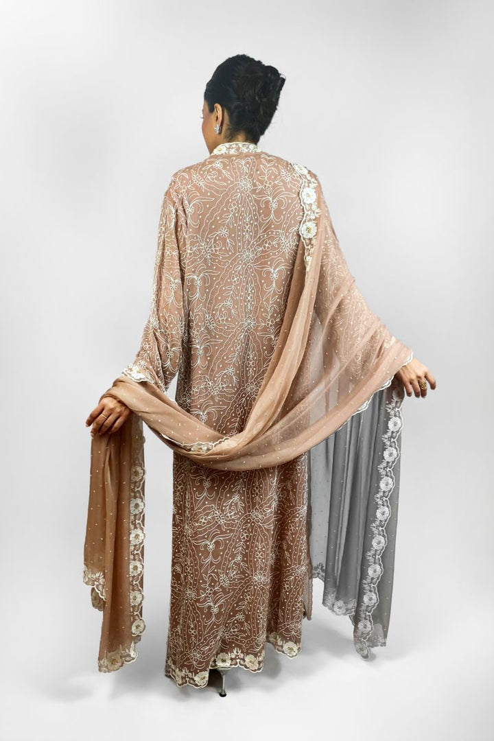 Maheen Khan - FLORA CHANTILLY - Silk Chiffon - Tea Pink - 1 Piece