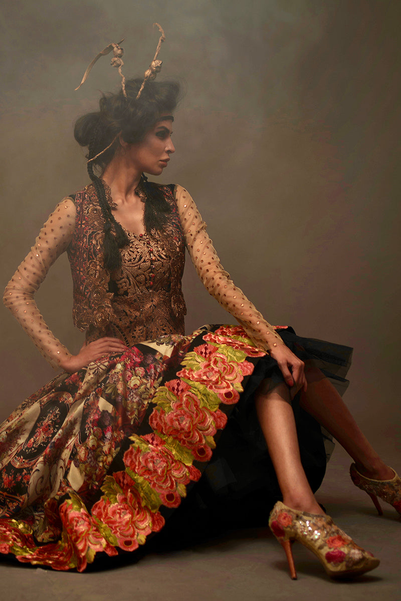Shamaeel Ansari Gulnaar Royale Pishwas Multicolor 2 Piece