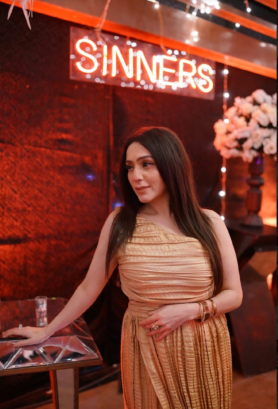 Syah - Crushed Sleeveless Dress - Gold - Masuri - 1 Piece