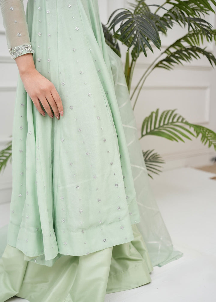 Allure By Ih - Matcha Jacquard Lehenga For Women - Mint - 3 Piece