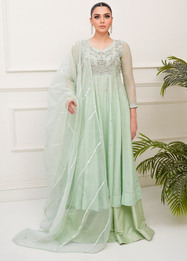 Allure By Ih - Matcha Jacquard Lehenga For Women - Mint - 3 Piece