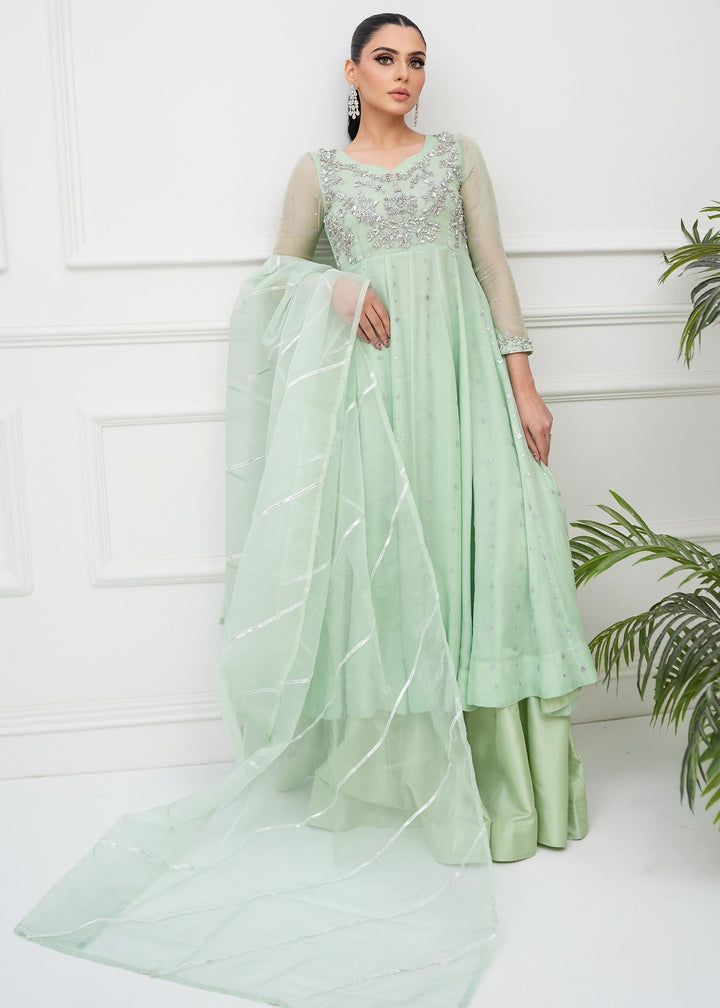 Allure By Ih - Matcha Jacquard Lehenga For Women - Mint - 3 Piece