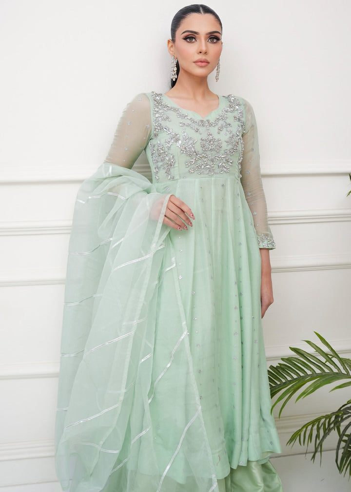 Allure By Ih - Matcha Jacquard Lehenga For Women - Mint - 3 Piece