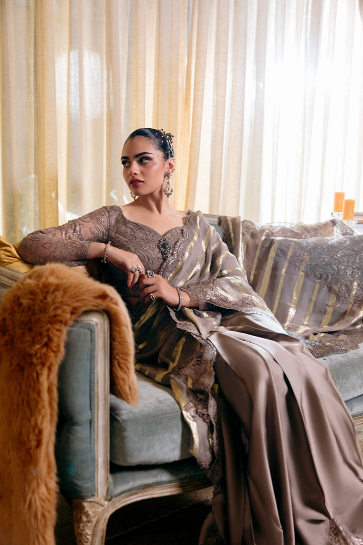 Nilofer Shahid - Mystic night - Grey - Saree