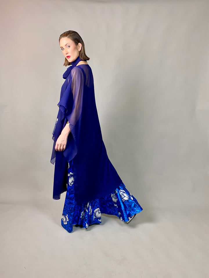 Maheen Khan - Midnight Symphony - NAVY - Blended Chiffon + Satin Silk - 3 Piece
