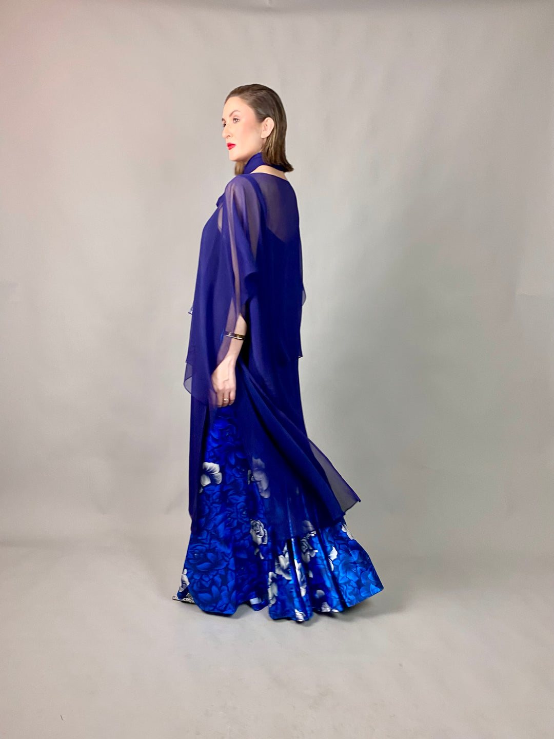 Maheen Khan - Midnight Symphony - NAVY - Blended Chiffon + Satin Silk - 3 Piece