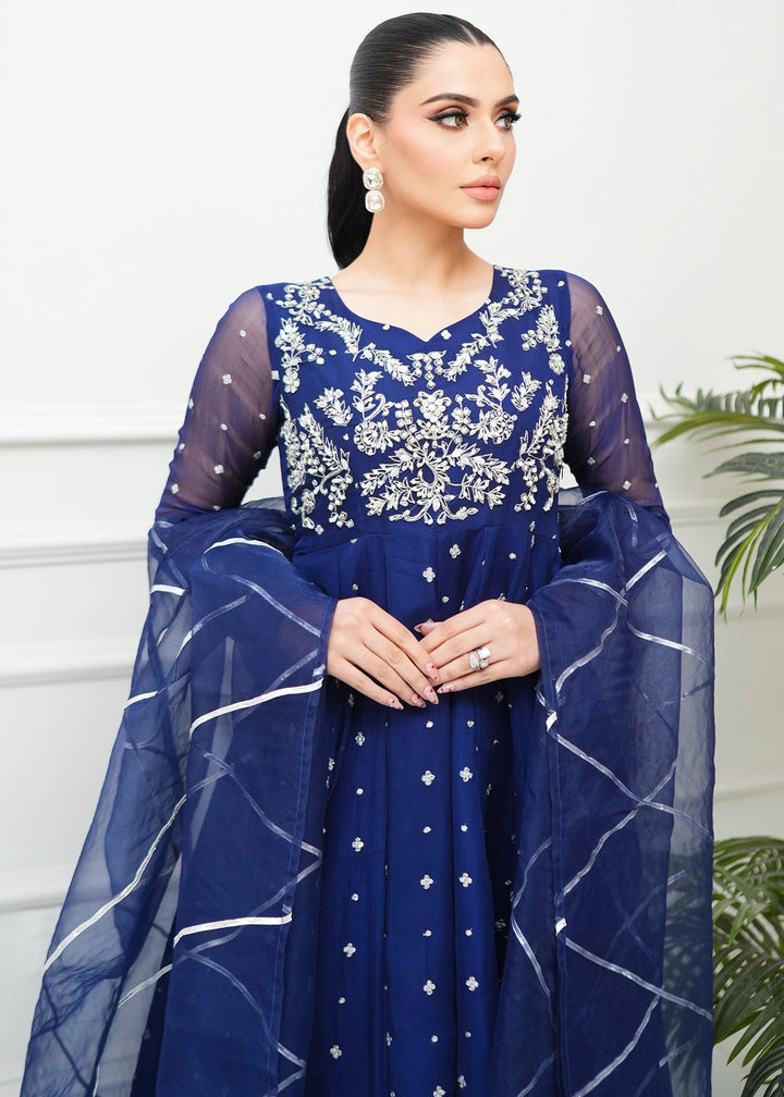 Allure By Ih - Sundae Jacquard Lehenga For Women - Navy - 3 Piece