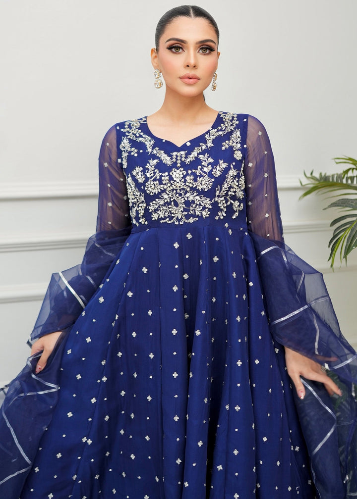 Allure By Ih - Sundae Jacquard Lehenga For Women - Navy - 3 Piece