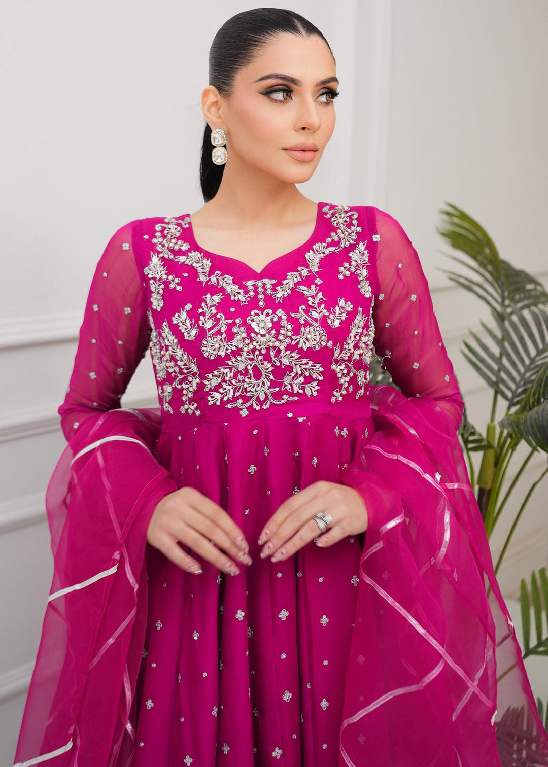 Allure By Ih - Very Berry Jacquard Lehenga For Women - Plum - 3 Piece