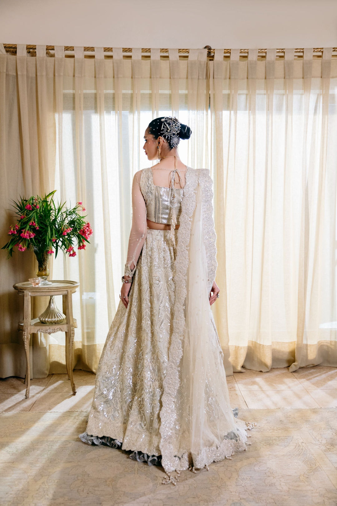 Nilofer Shahid - Moonlight serenade - Pearl White - 3 Piece