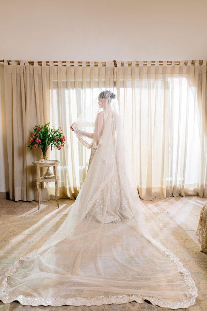 Nilofer Shahid - Moonlight serenade - Pearl White - 3 Piece