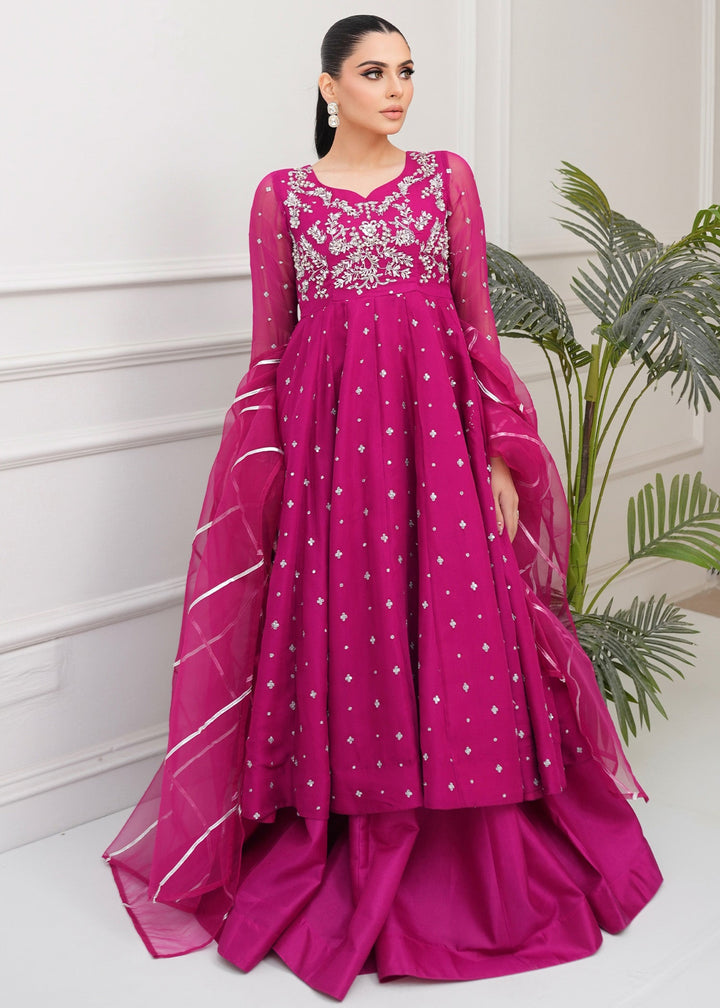 Allure By Ih - Very Berry Jacquard Lehenga For Women - Plum - 3 Piece