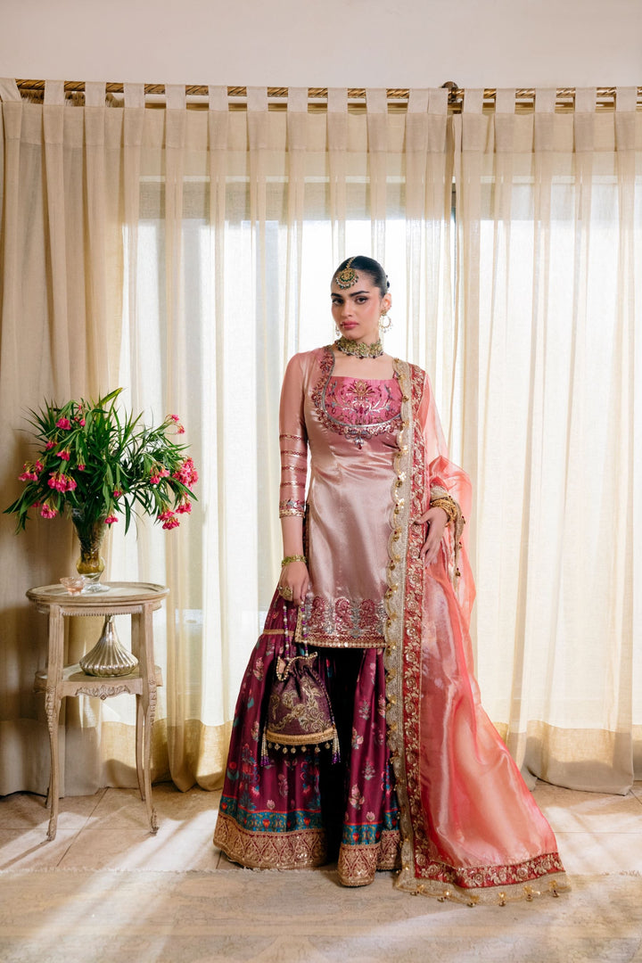Nilofer Shahid - Forever love - Pink & Maroon - 4 Piece