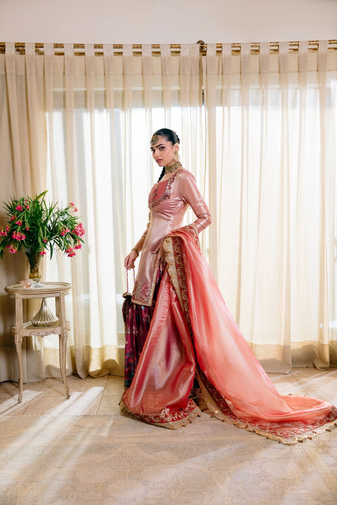 Nilofer Shahid - Forever love - Pink & Maroon - 4 Piece