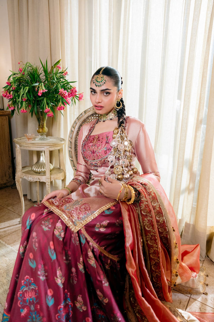 Nilofer Shahid - Forever love - Pink & Maroon - 4 Piece