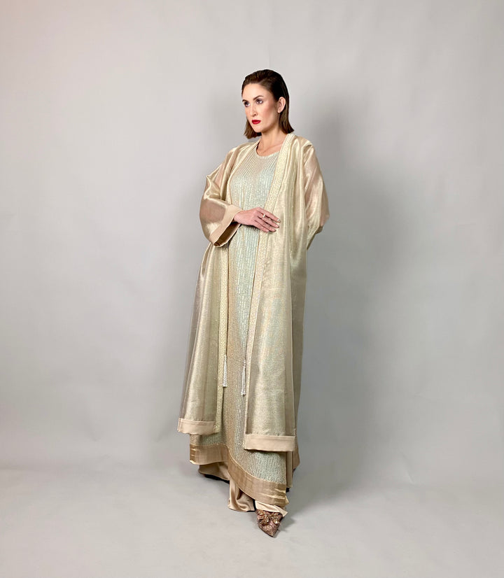 Maheen Khan - Sheer Gold Opera Coat - GOLD - NRT MYSORI - 1 Piece