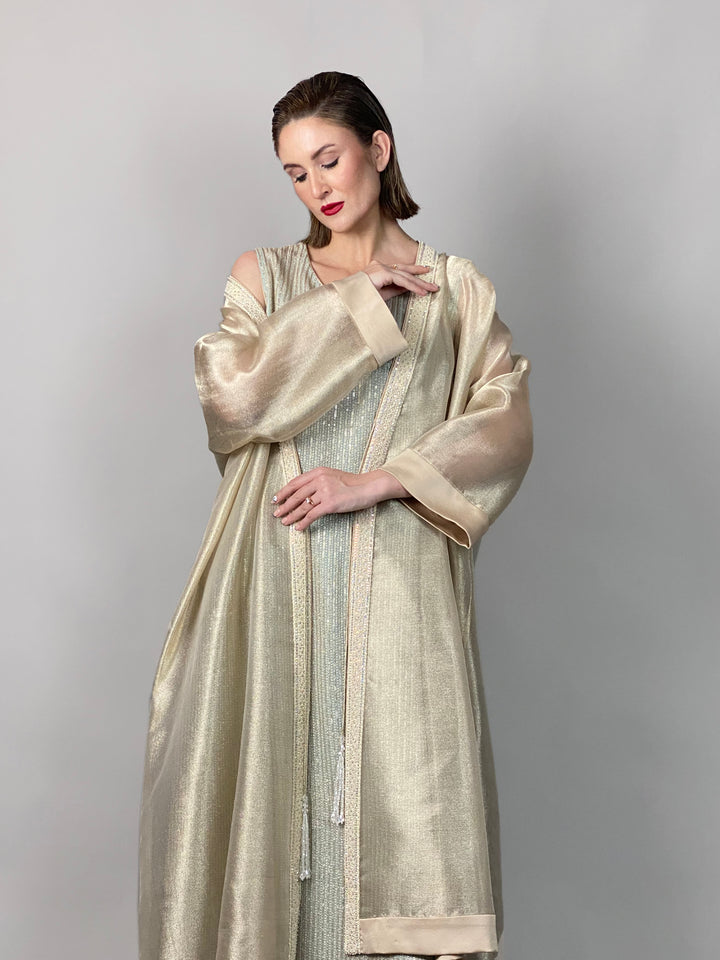 Maheen Khan - Sheer Gold Opera Coat - GOLD - NRT MYSORI - 1 Piece