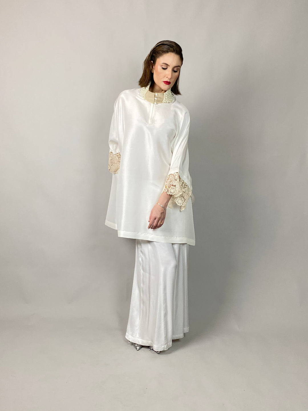 Maheen Khan - Lady In White - WHITE - RAW SILK - 1 Piece