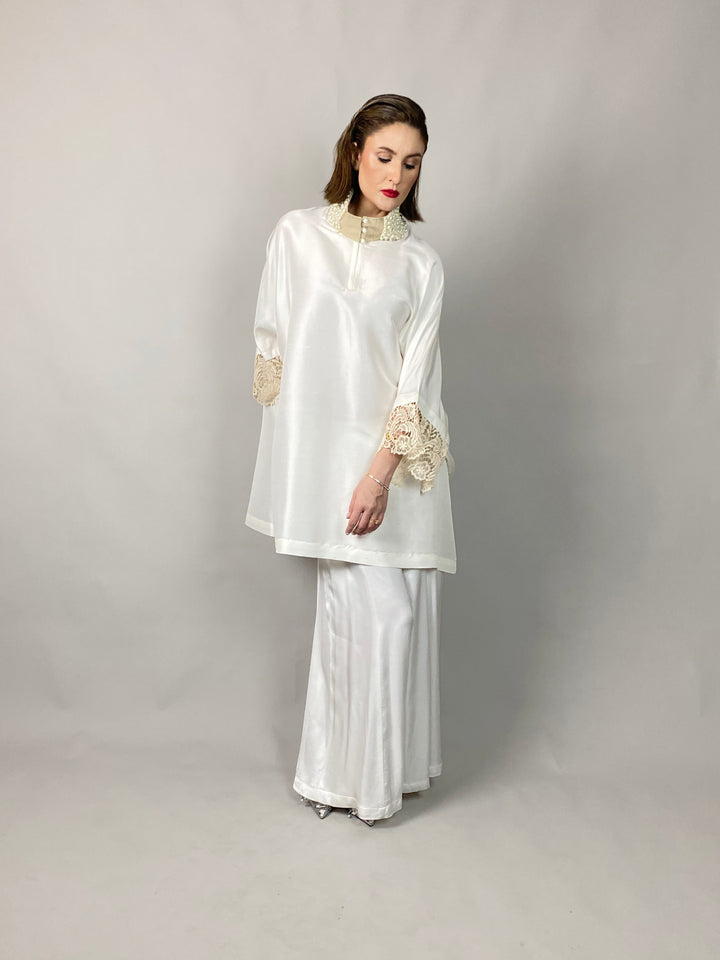 Maheen Khan - Lady In White - WHITE - RAW SILK - 1 Piece