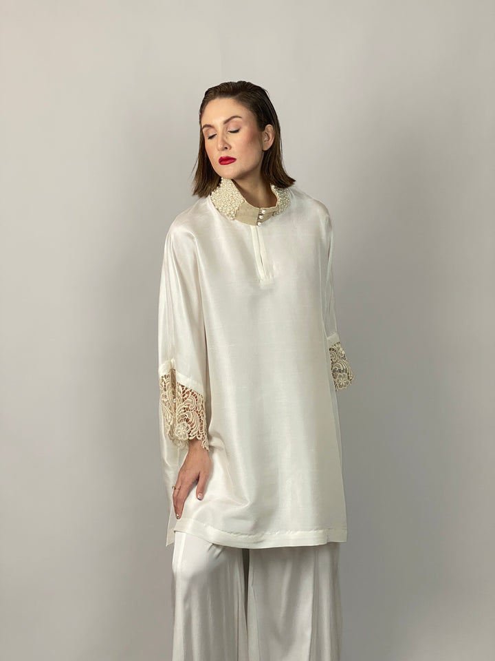 Maheen Khan - Lady In White - WHITE - RAW SILK - 1 Piece