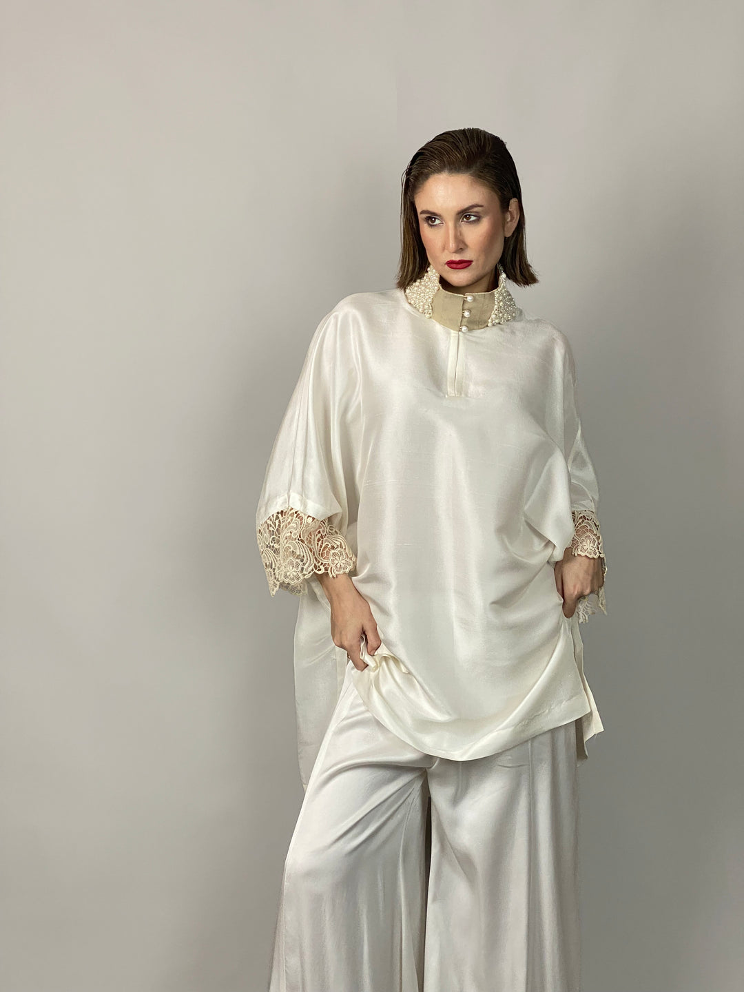 Maheen Khan - Lady In White - WHITE - RAW SILK - 1 Piece