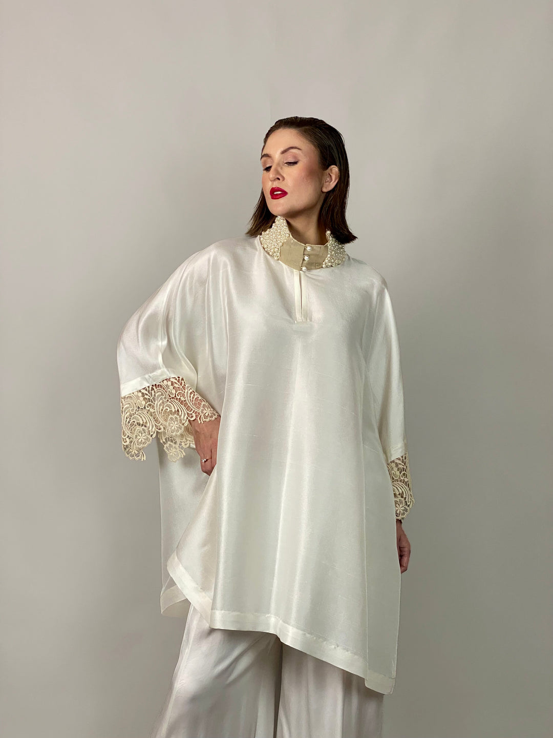 Maheen Khan - Lady In White - WHITE - RAW SILK - 1 Piece