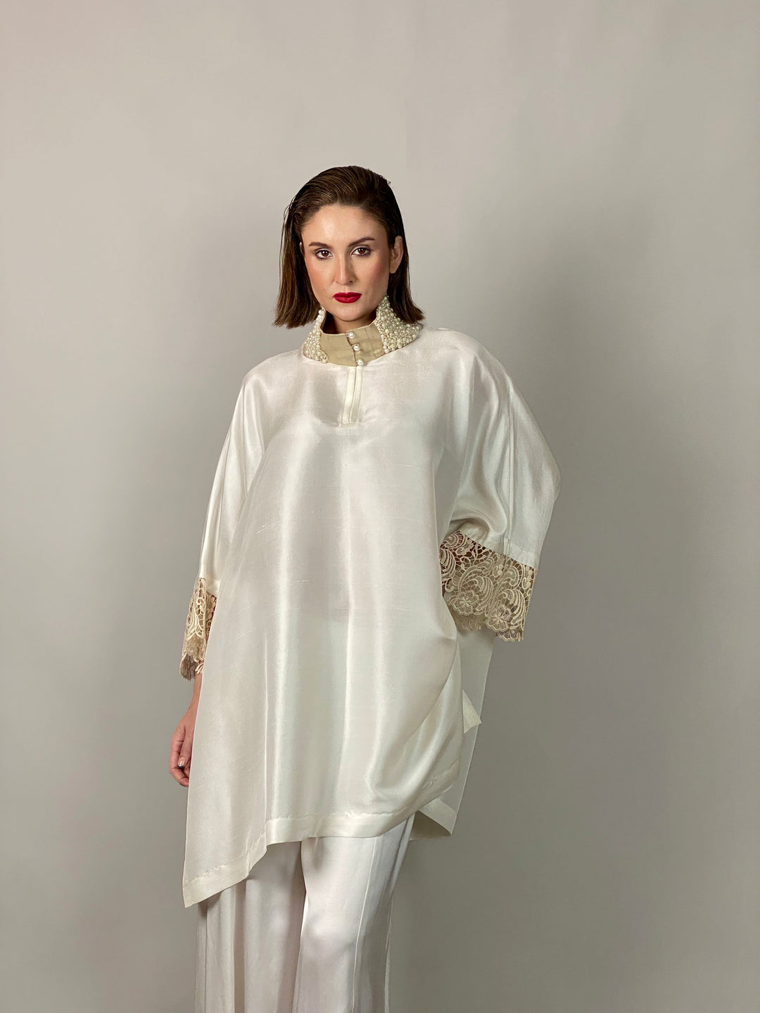 Maheen Khan - Lady In White - WHITE - RAW SILK - 1 Piece