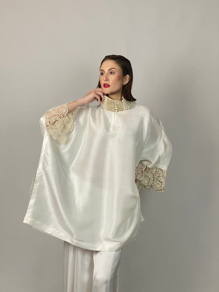 Maheen Khan - Lady In White - WHITE - RAW SILK - 1 Piece