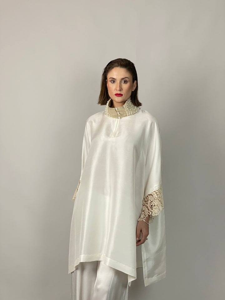 Maheen Khan - Lady In White - WHITE - RAW SILK - 1 Piece