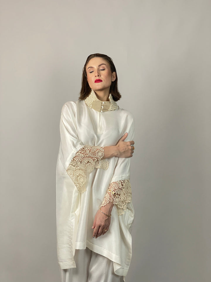 Maheen Khan - Lady In White - WHITE - RAW SILK - 1 Piece