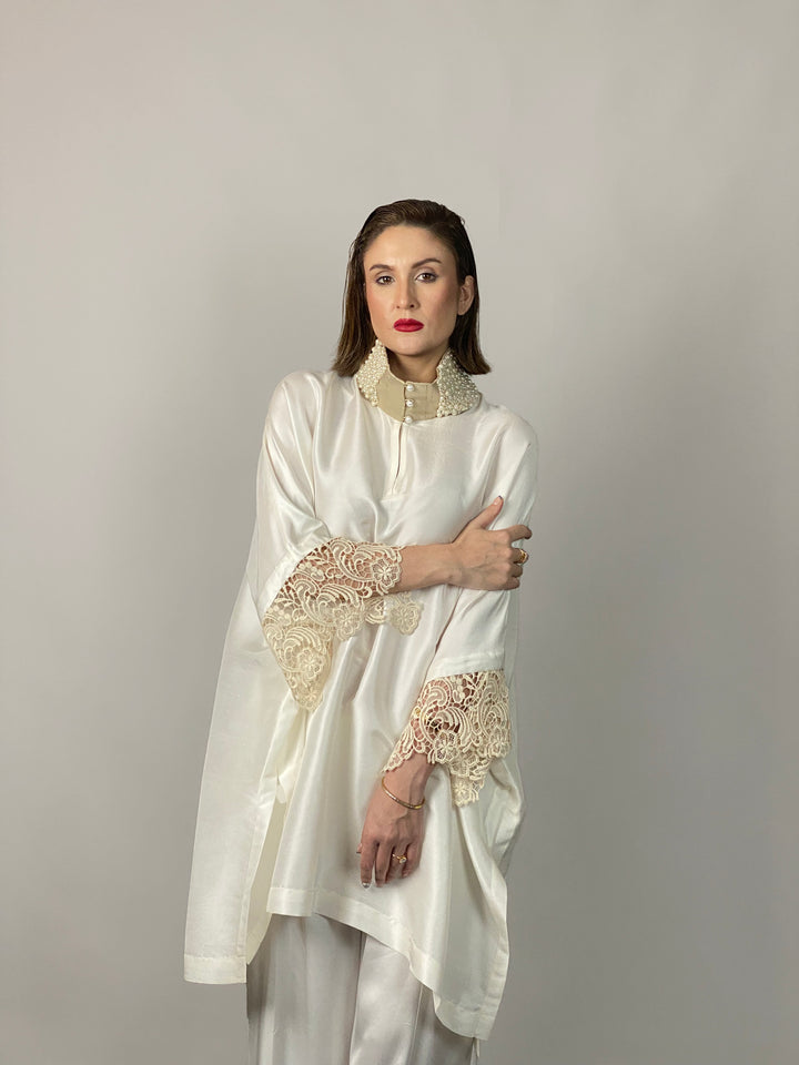 Maheen Khan - Lady In White - WHITE - RAW SILK - 1 Piece