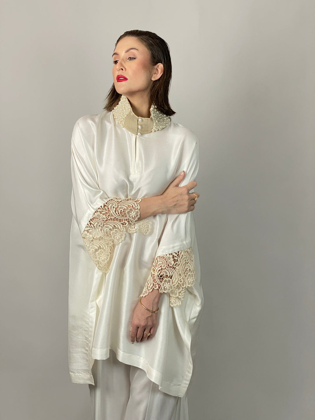 Maheen Khan - Lady In White - WHITE - RAW SILK - 1 Piece